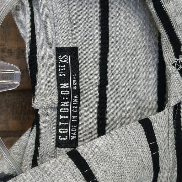 Cotton:On Gray Hooded Pullover w/ Black Stripes - XS - Picture 2 of 3